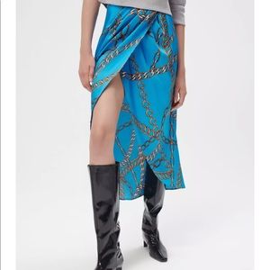 ZARA WOMAN NWT RED POLKA DOT STRAIGHT SKIRT SIZE s